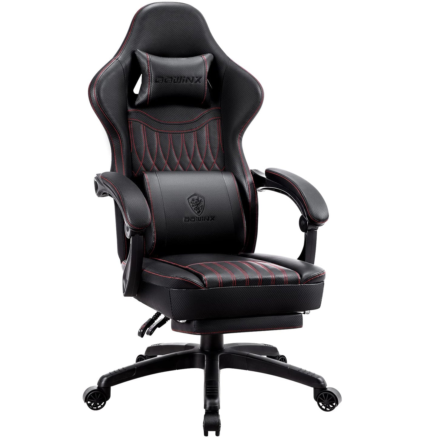 Dowinx Gaming Chair Breathable Pu Leather Gamer Chair With Pocket Spring Cushion, Ergonomic Computer Chair With Massage Lumbar S