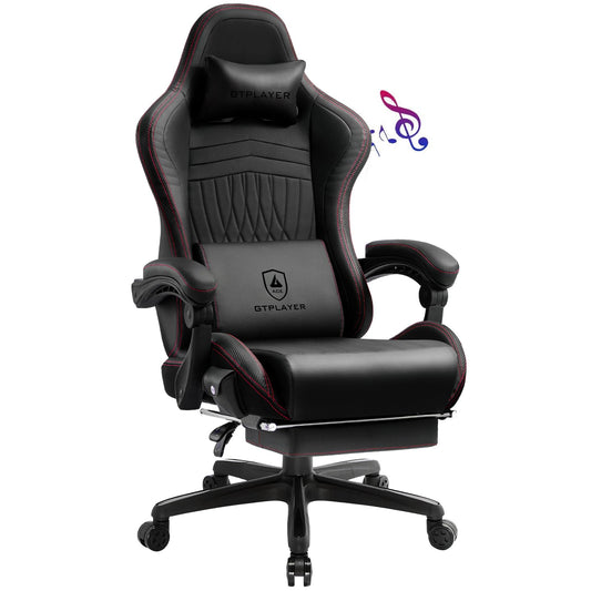 Gtplayer Chair Computer Gaming Chair (Leather, Red)