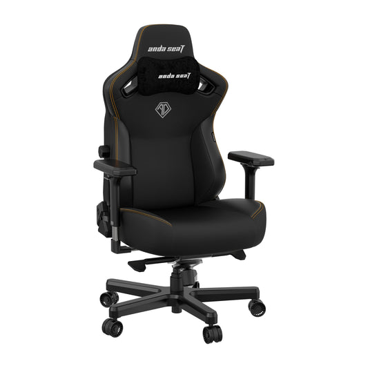 Anda Seat Kaiser 3 Xl Gaming Chairs For Adults - Ergonomic Black Pvc Leather Gaming Chair With Lumbar Support, Comfortable Office Seat With Neck Support - Heavy Duty Wide Gamer Seat